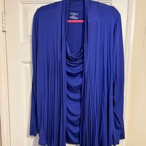 Cardigan and matching shell set.